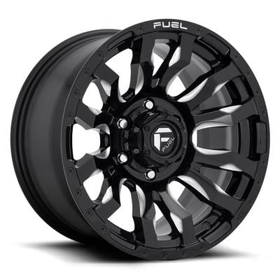 FUEL Off-Road Blitz D673 Wheel, 20x10 with 6 on 5.5 Bolt Pattern - Black / Milled - D67320008447-BL